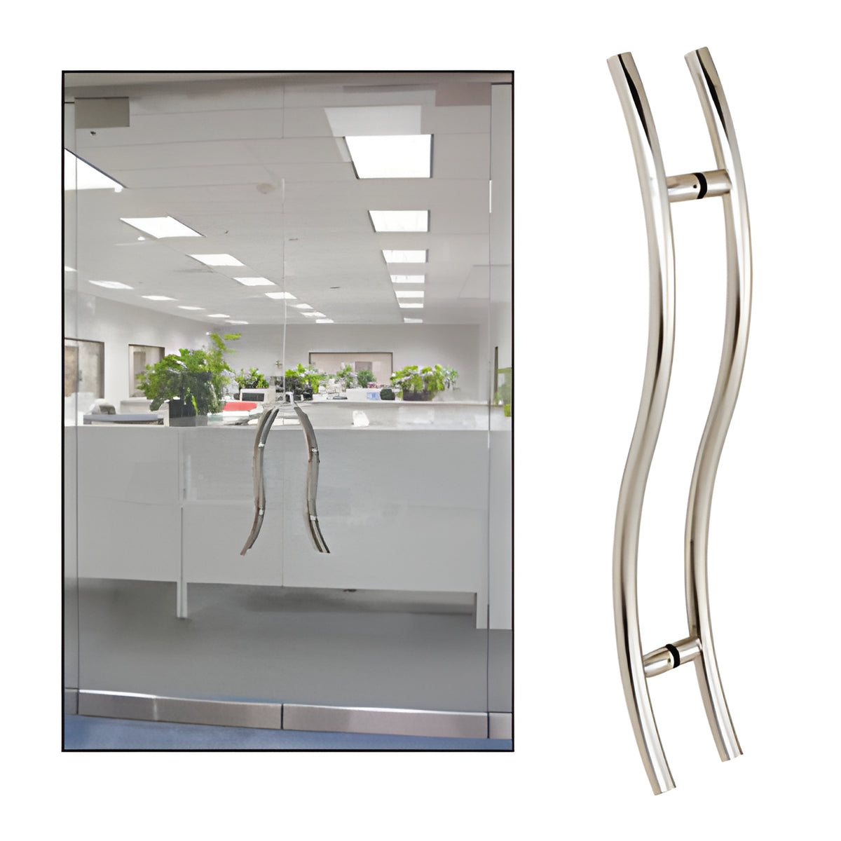 CRL Polished Stainless 36" Extra Length Right Handed "S" Ladder Style Back-to-Back Pull