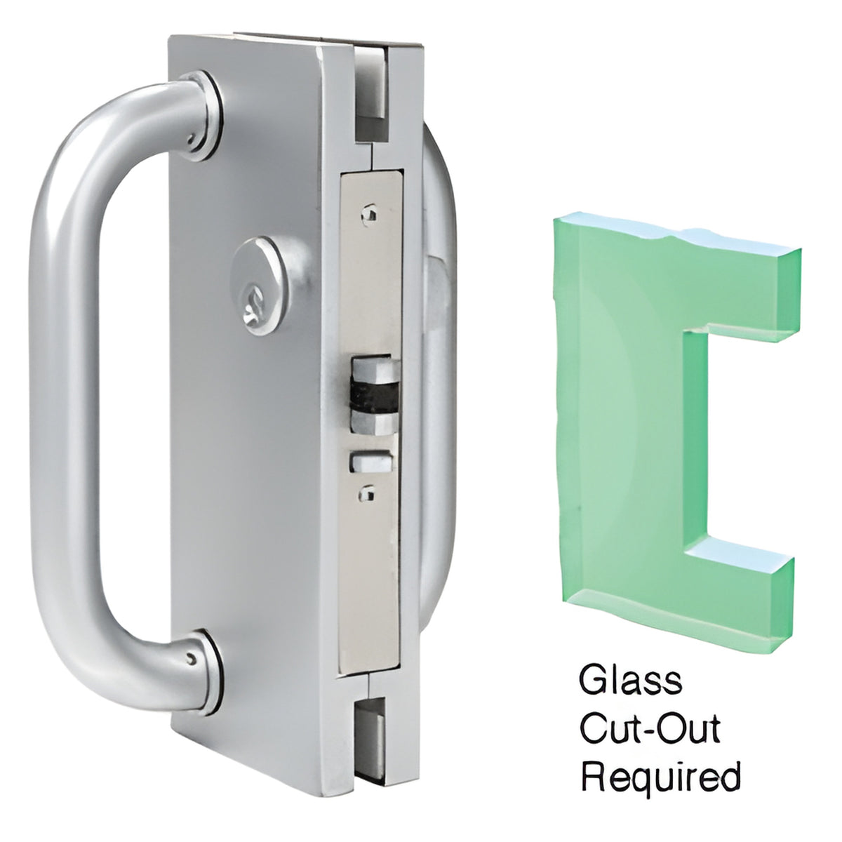 CRL Polished Stainless 4" x 10" LH/RHR Center Lock with Deadlatch