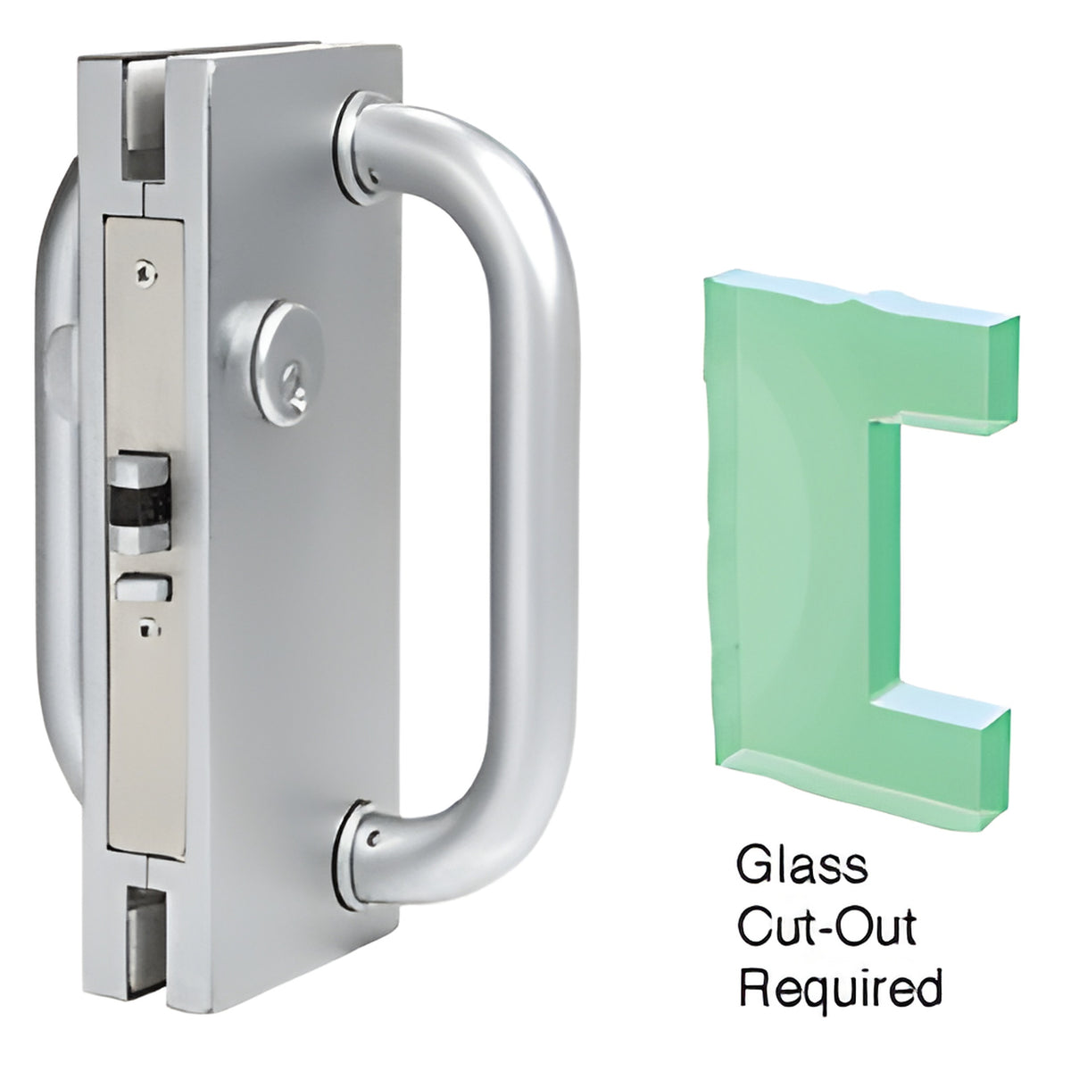 CRL Polished Stainless 4" x 10" RH/LHR Center Lock with Deadlatch