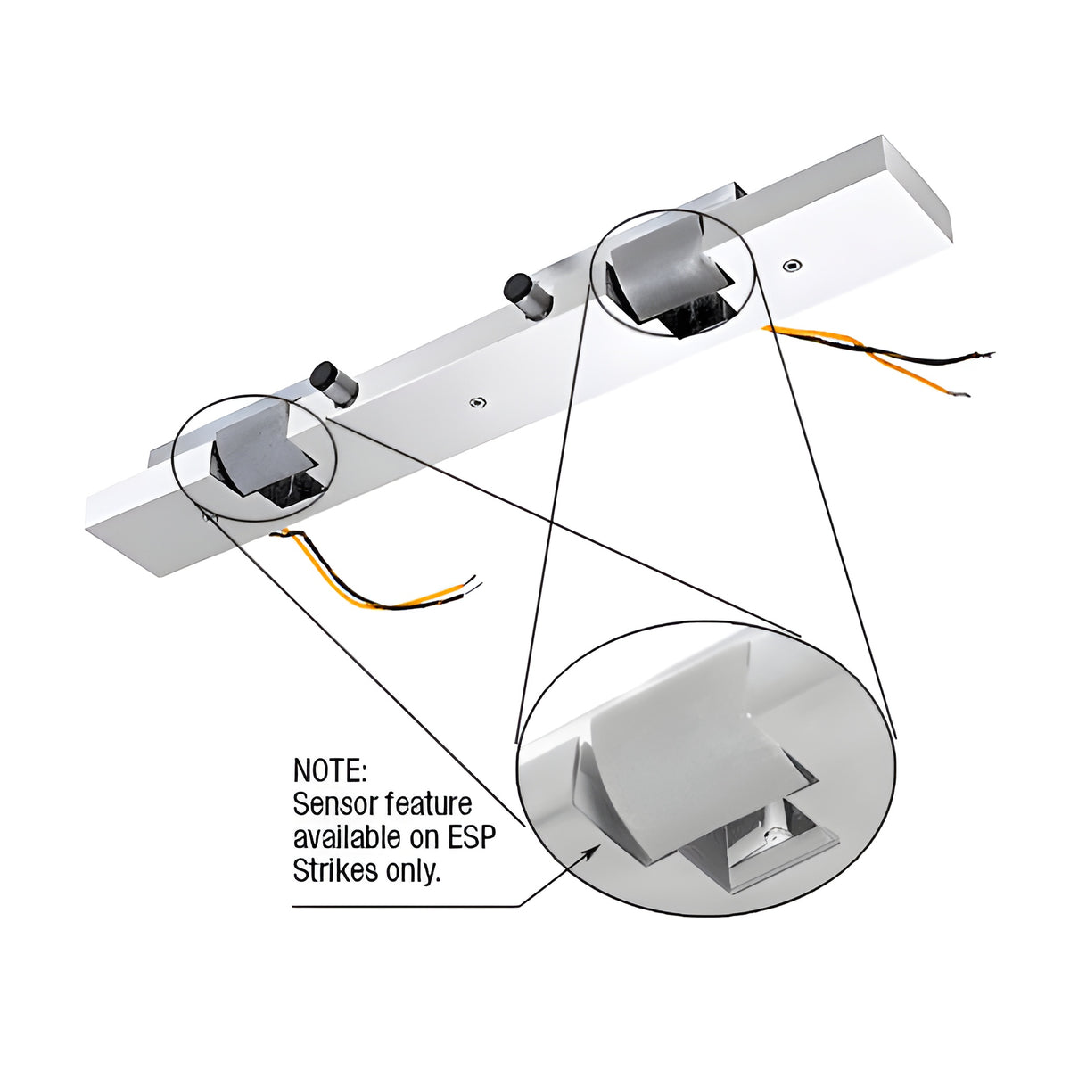 CRL Polished Stainless Electric Strike Keeper for Double Doors- Fail Secure