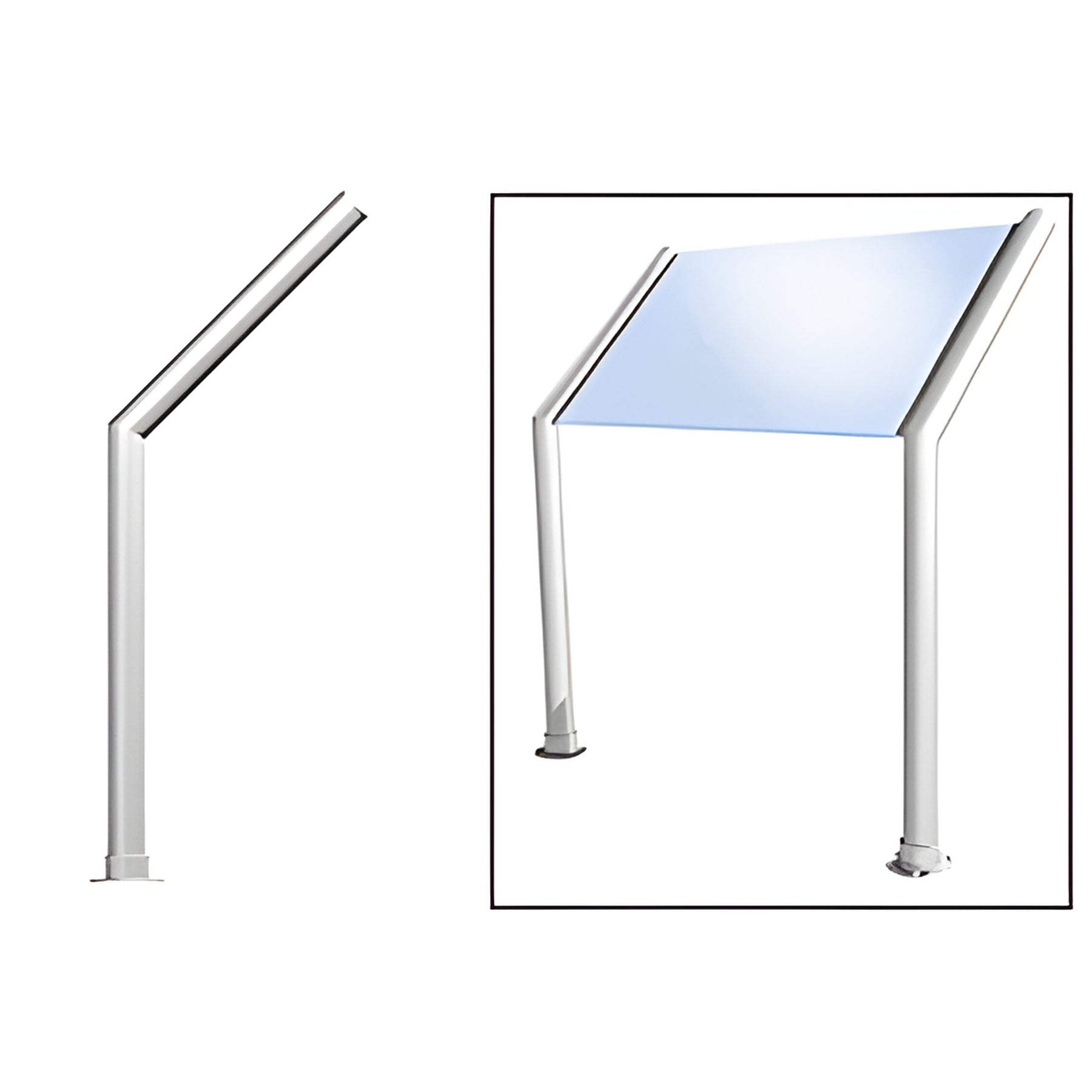 CRL Polished Stainless Elegant 100 Series 1-1/2" Tubing Glass On Slants Only Sneeze Guard