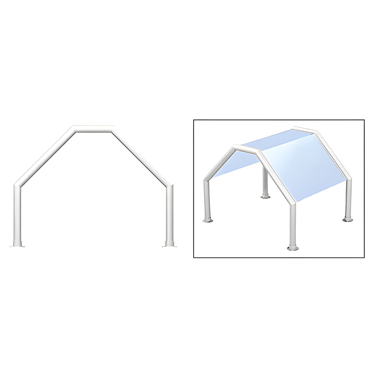CRL Polished Stainless Elegant 110 Series 1-1/2" Tubing Glass On Top and Slants Only Sneeze Guard