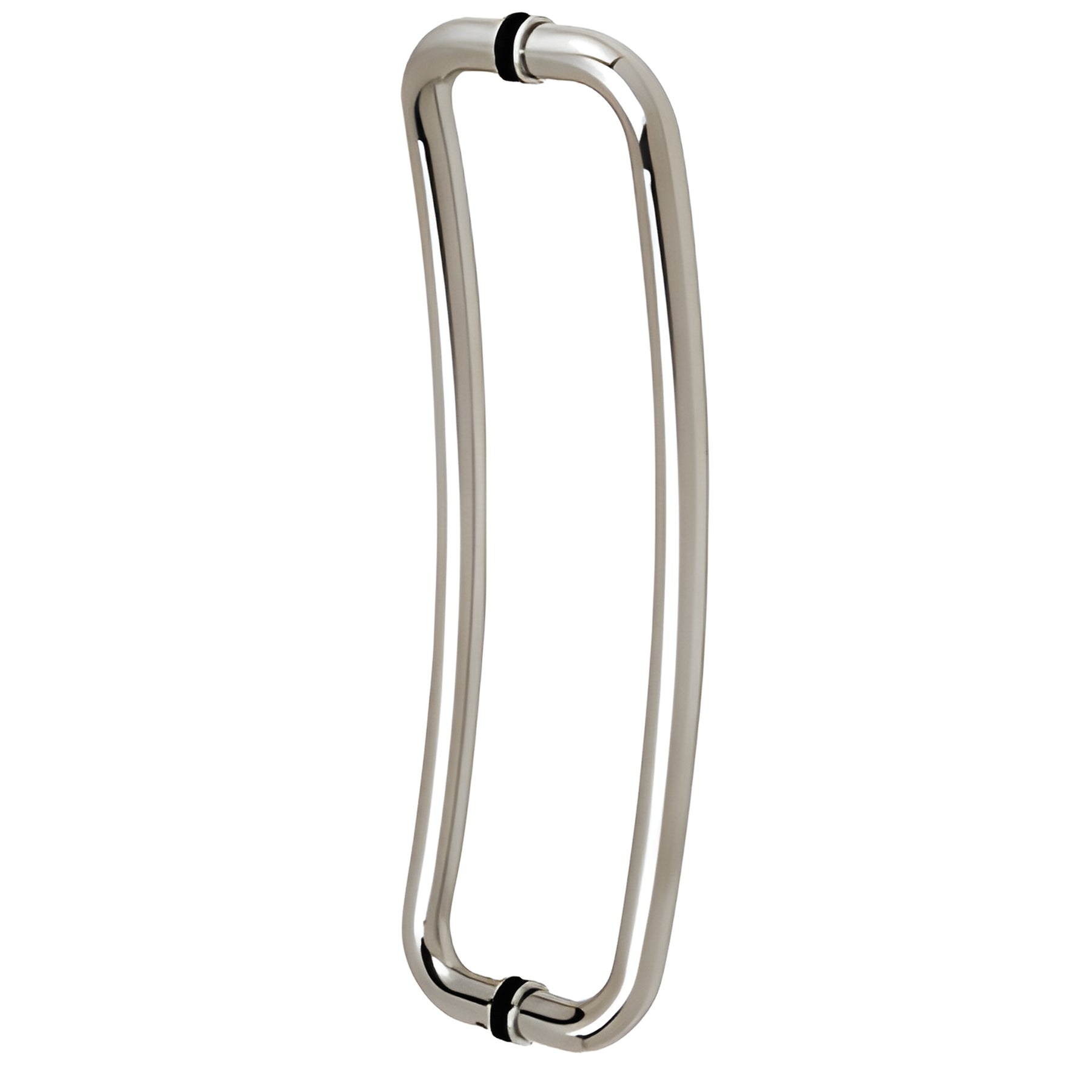 CRL Polished Stainless Glass Mounted Round Tube Curved Shape Handle - 18" (455 mm)