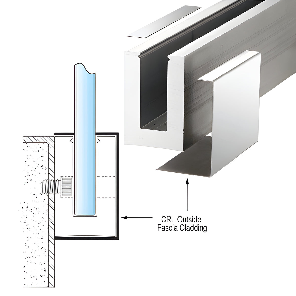 CRL Polished Stainless L21S Series Outside Fascia Cladding