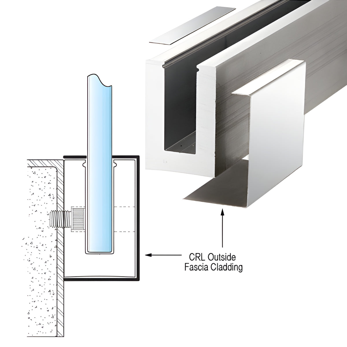 CRL Polished Stainless L68S Series Outside Fascia Cladding