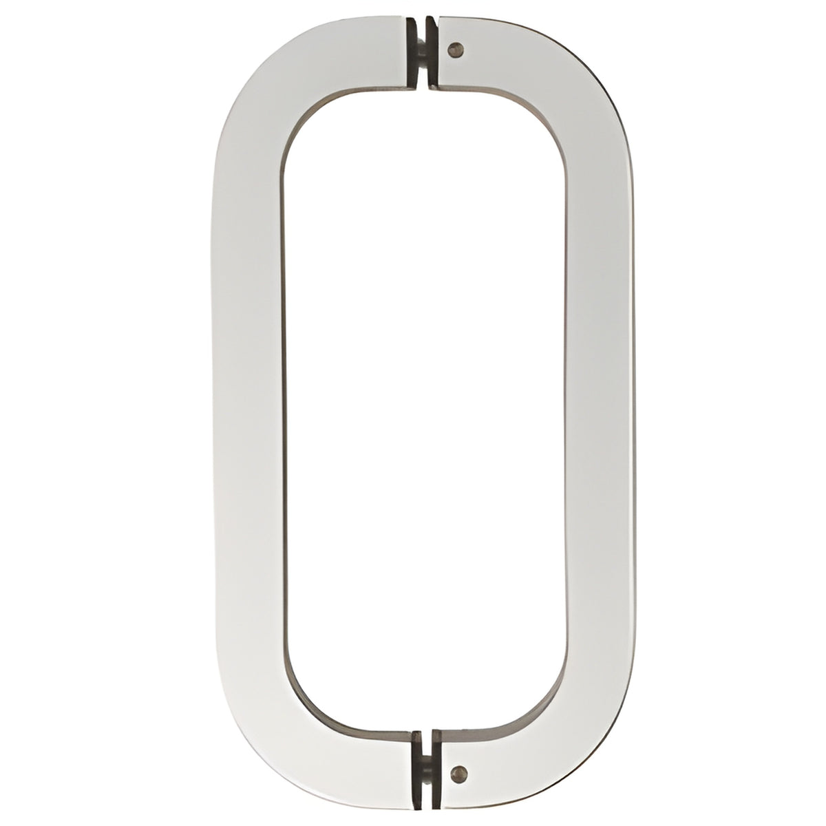 CRL Polished Stainless Round 10" Glass Mounted Rounded Corner Tube Style Back-to-Back Pull Handle