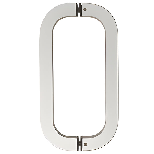 CRL Polished Stainless Round 10" Glass Mounted Rounded Corner Tube Style Back-to-Back Pull Handle
