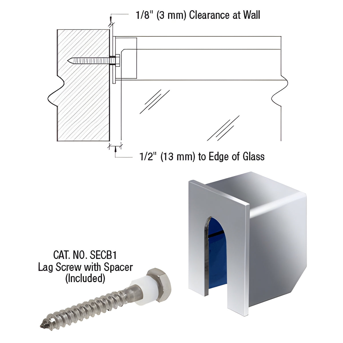 CRL Polished Stainless Stabilizing End Cap for 11 Gauge Cap Railings
