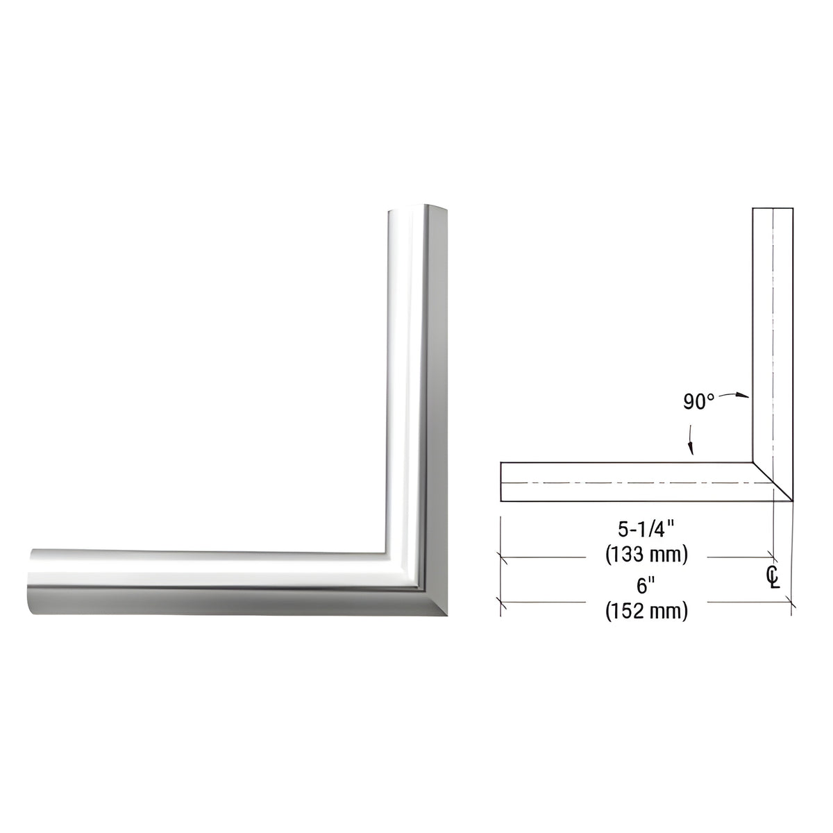 CRL Polished Stainless Steel Wall 90 Degree Corner