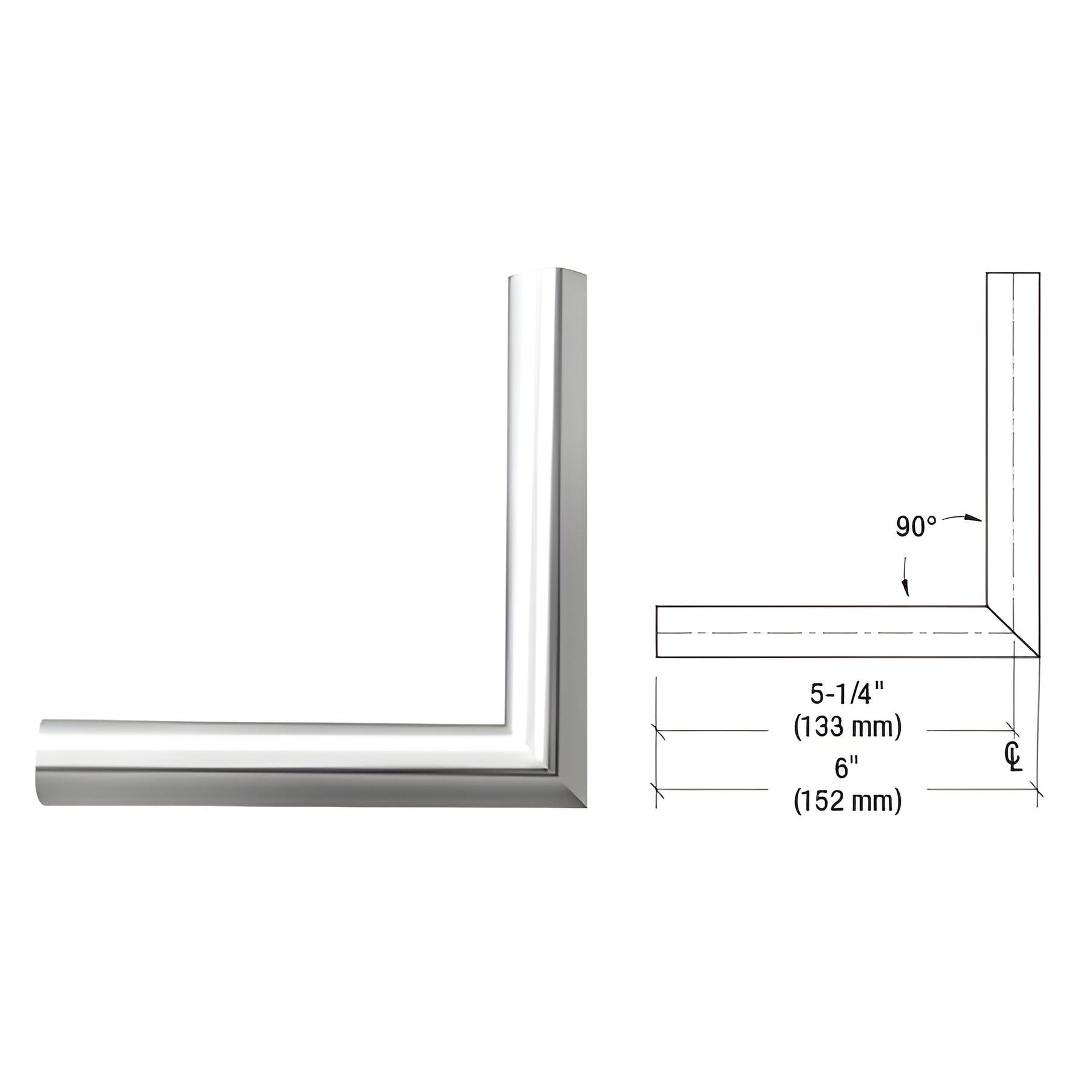 CRL Polished Stainless Steel Wall 90 Degree Corner