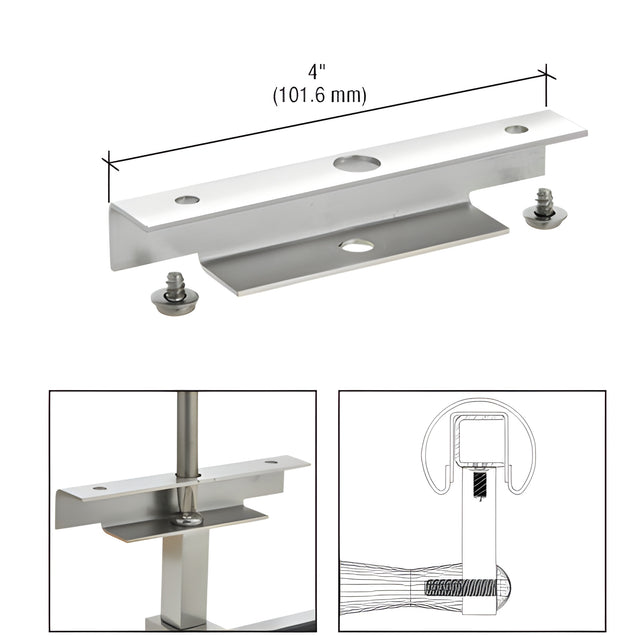 CRL Polished Stainless Wall Mounted Hand Rail Bracket Saddle Adapter