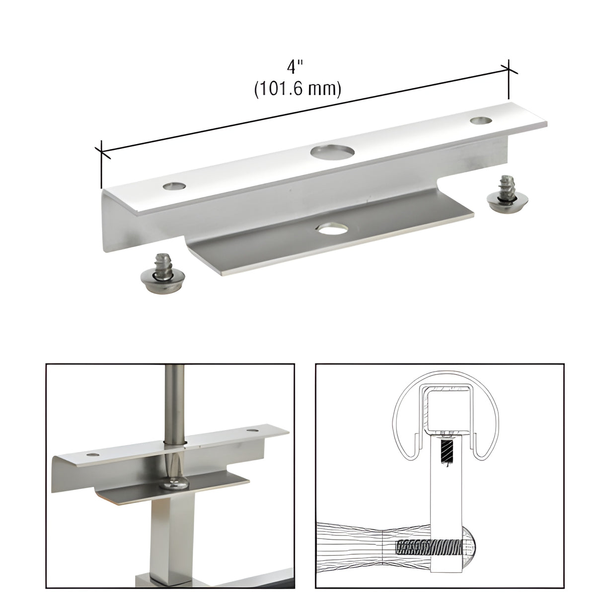 CRL Polished Stainless Wall Mounted Hand Rail Bracket Saddle Adapter