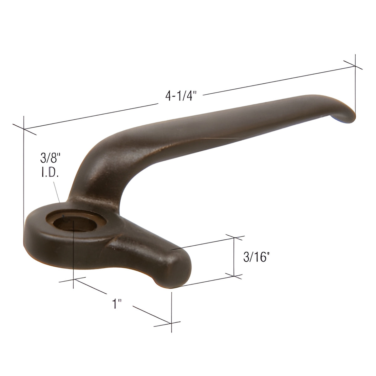 CRL Right Hand Project-In Casement Window Locking Handle with 1" Hook Projection for Fenestra Windows