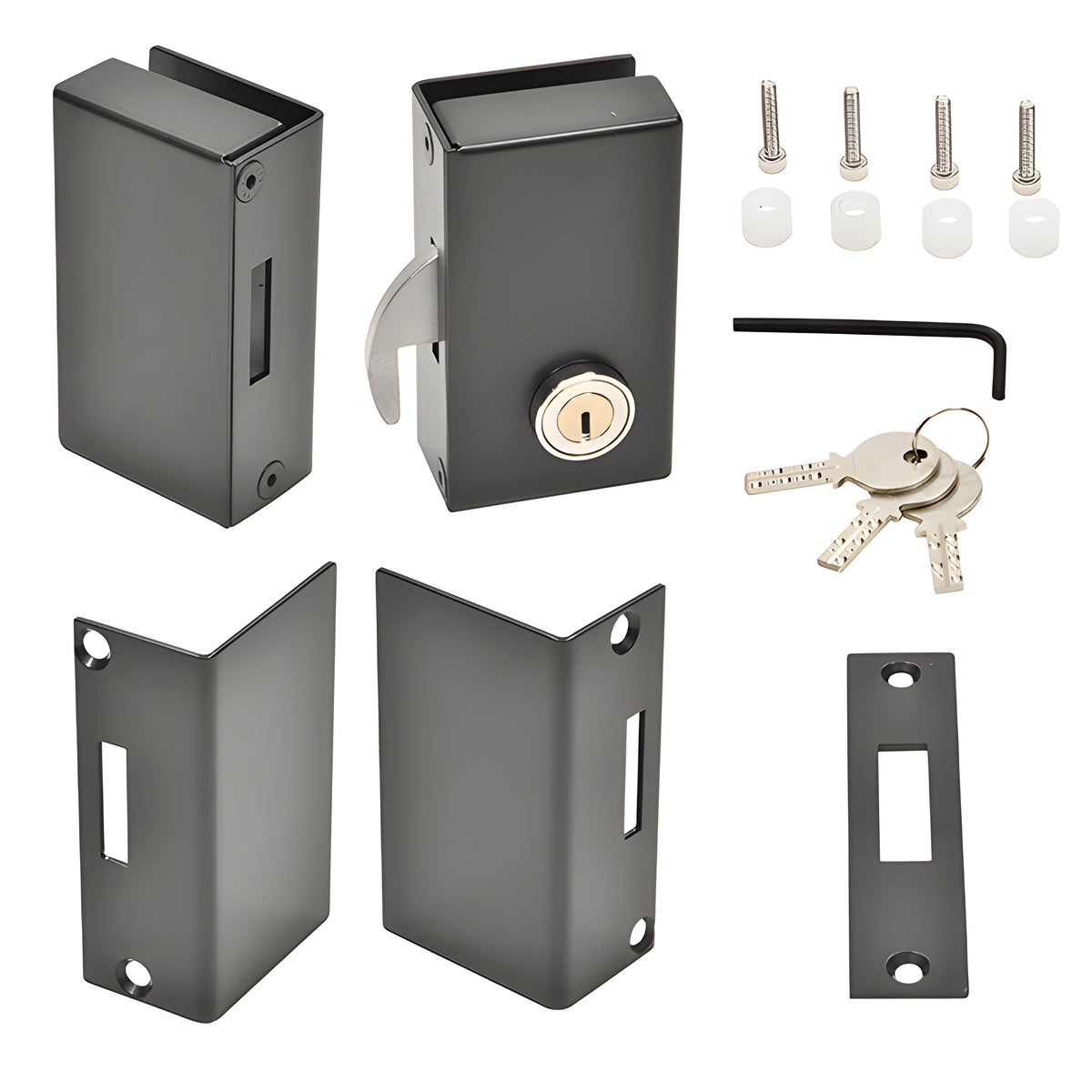 CRL Right Hand Sliding Glass Lock Matte Black
