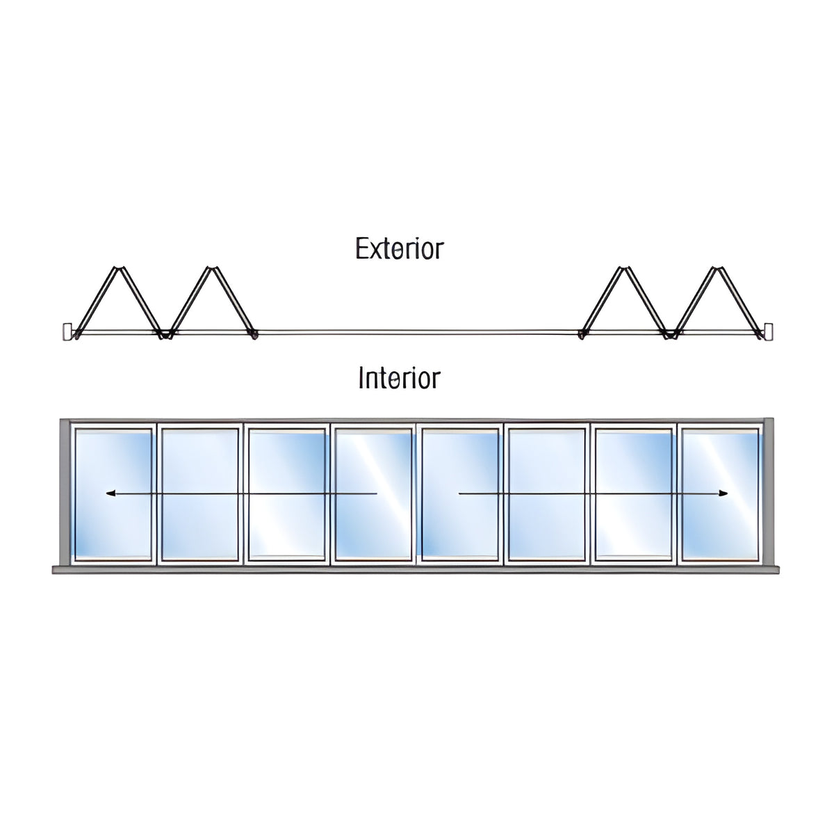 CRL S55R Monterey 4+4 Bi-Fold Bi-Part Exterior Swing with Flush Sill White Powder Coat