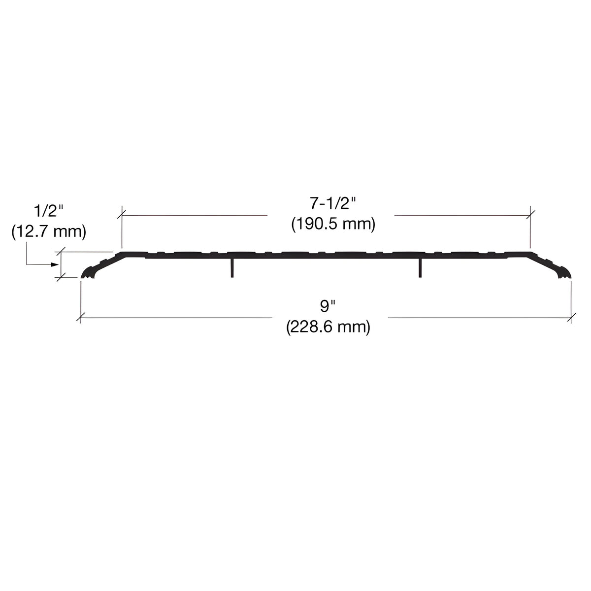 CRL Aluminum 9" x 1/2" Saddle Threshold - 36-1/2" Long