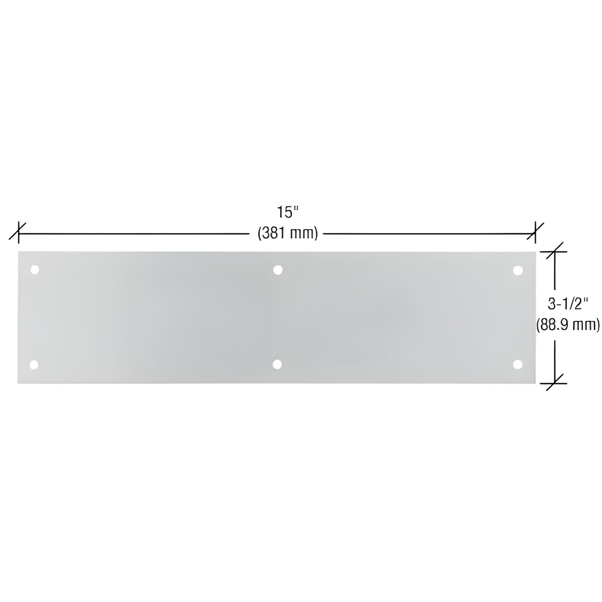 CRL Satin Aluminum 3-1/2" x 15" Push Plate
