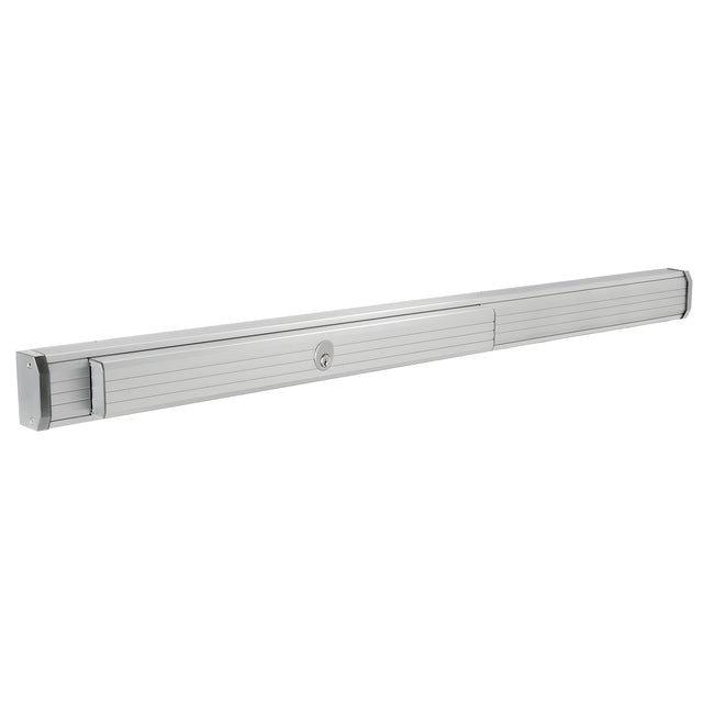 CRL Satin Aluminum 48" Jackson® 1285 Push Pad Concealed Vertical Rod Left Hand Reverse Bevel Panic Exit Device with Cylinder Dogging