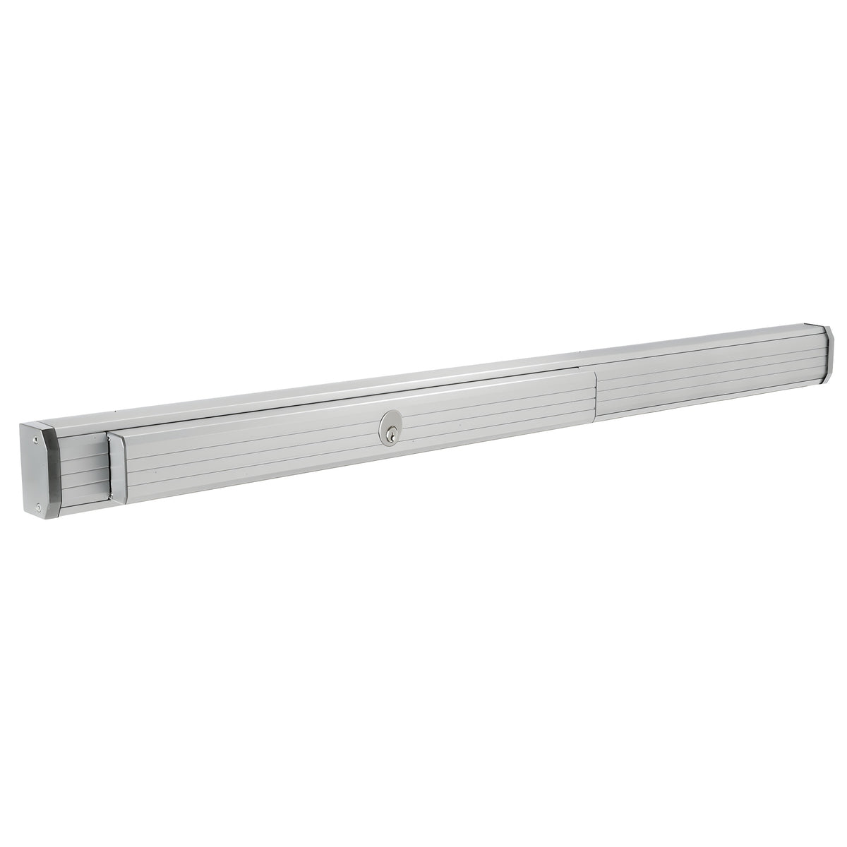 CRL Satin Aluminum 48" Jackson® 1285 Push Pad Concealed Vertical Rod Left Hand Reverse Bevel Panic Exit Device with Cylinder Dogging