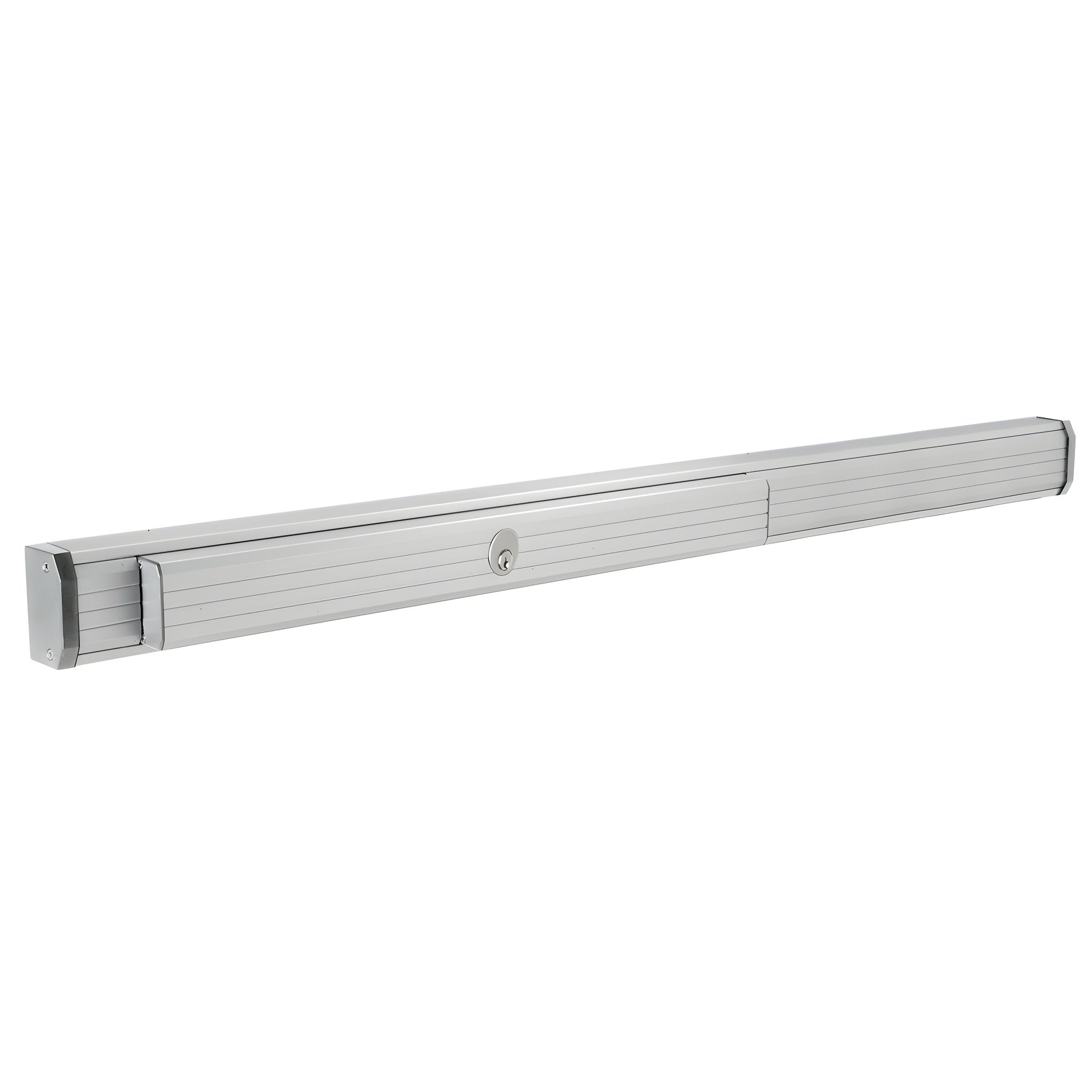 CRL Satin Aluminum 48" Jackson® 1285 Push Pad Concealed Vertical Rod Left Hand Reverse Bevel Panic Exit Device with Cylinder Dogging