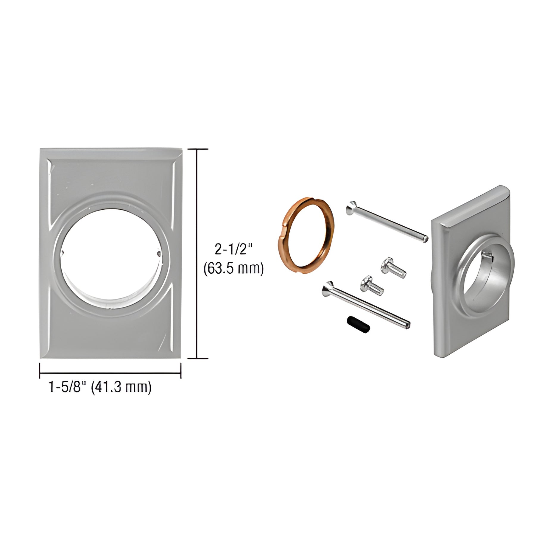 CRL Satin Aluminum Jackson® No.86 Mortise Cylinder Mounting Pad