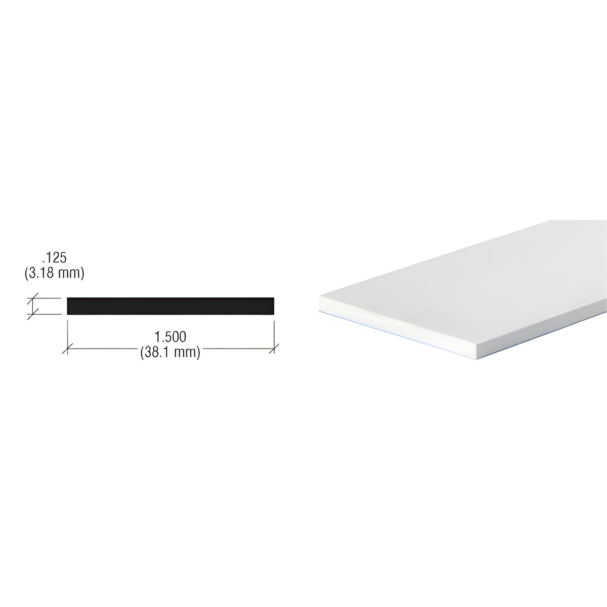 CRL Satin Anodized 1-1/2" Aluminum Flat Bar Extrusion