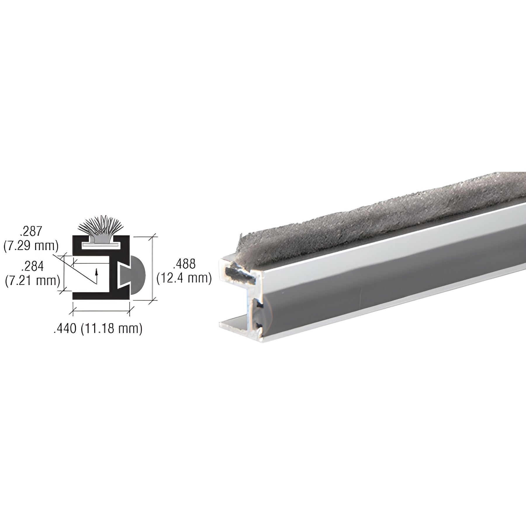 CRL Satin Anodized 1/2" Wide Dust Proof Bumper and Wiper