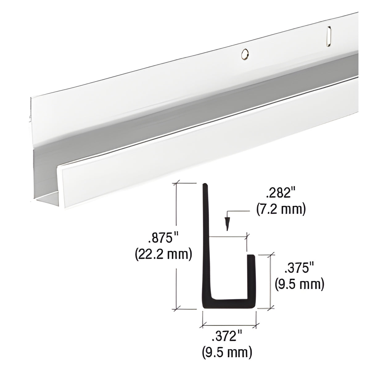 CRL Satin Anodized 1/4" Standard Aluminum J-Channel