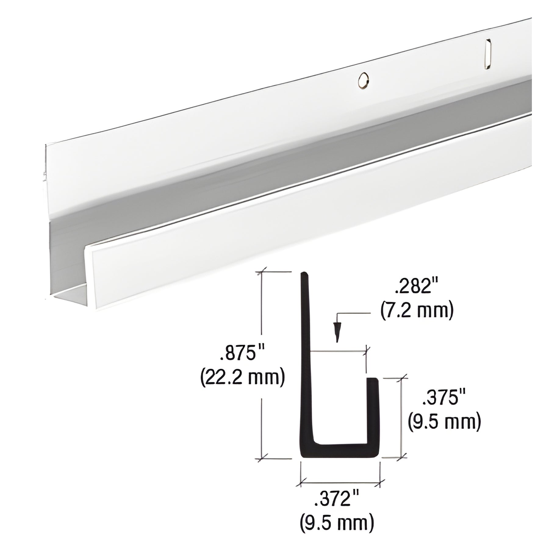 CRL Satin Anodized 1/4" Standard Aluminum J-Channel