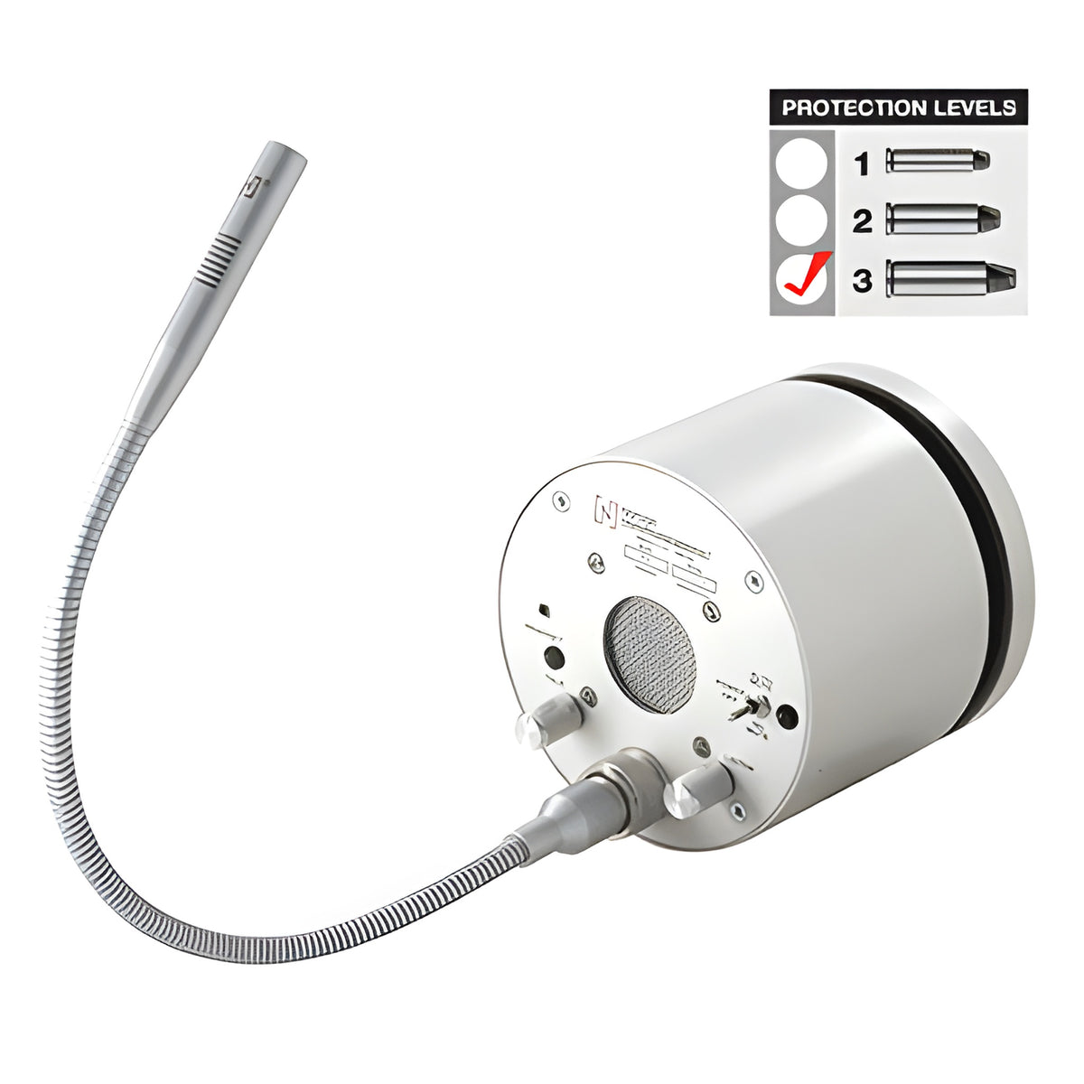 CRL Satin Anodized 115V AC Protection Level 3 Bullet Resistant "X" Model Thru-Glass Two-Way Electronic Communicator