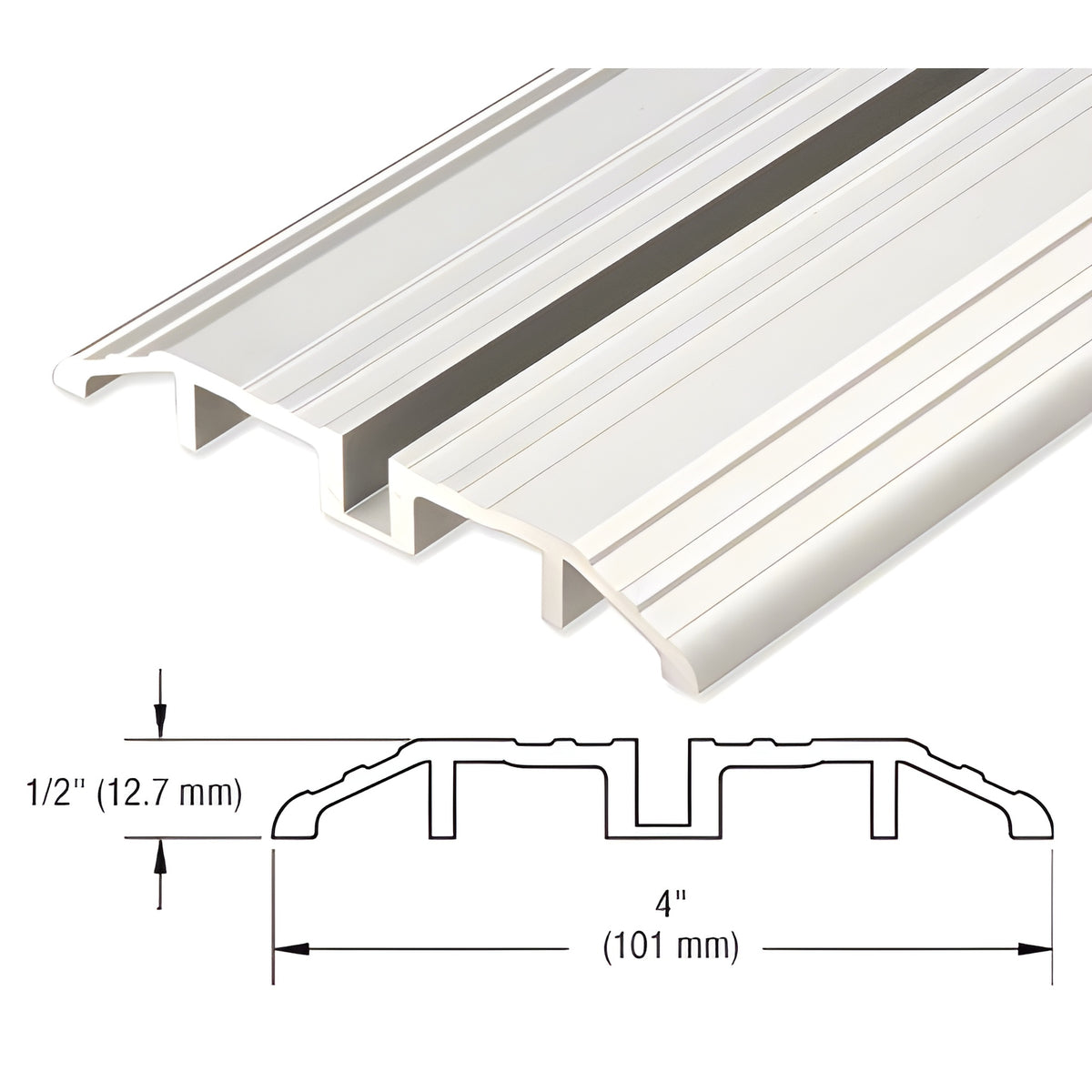 CRL Satin Anodized 120" Length Bottom Guide Threshold for OT Series Top Hung Sliders and Bi-Fold Doors