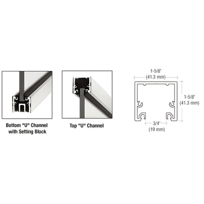 CRL Satin Anodized 120" U-Channel with Roll-In Top Load Gasket