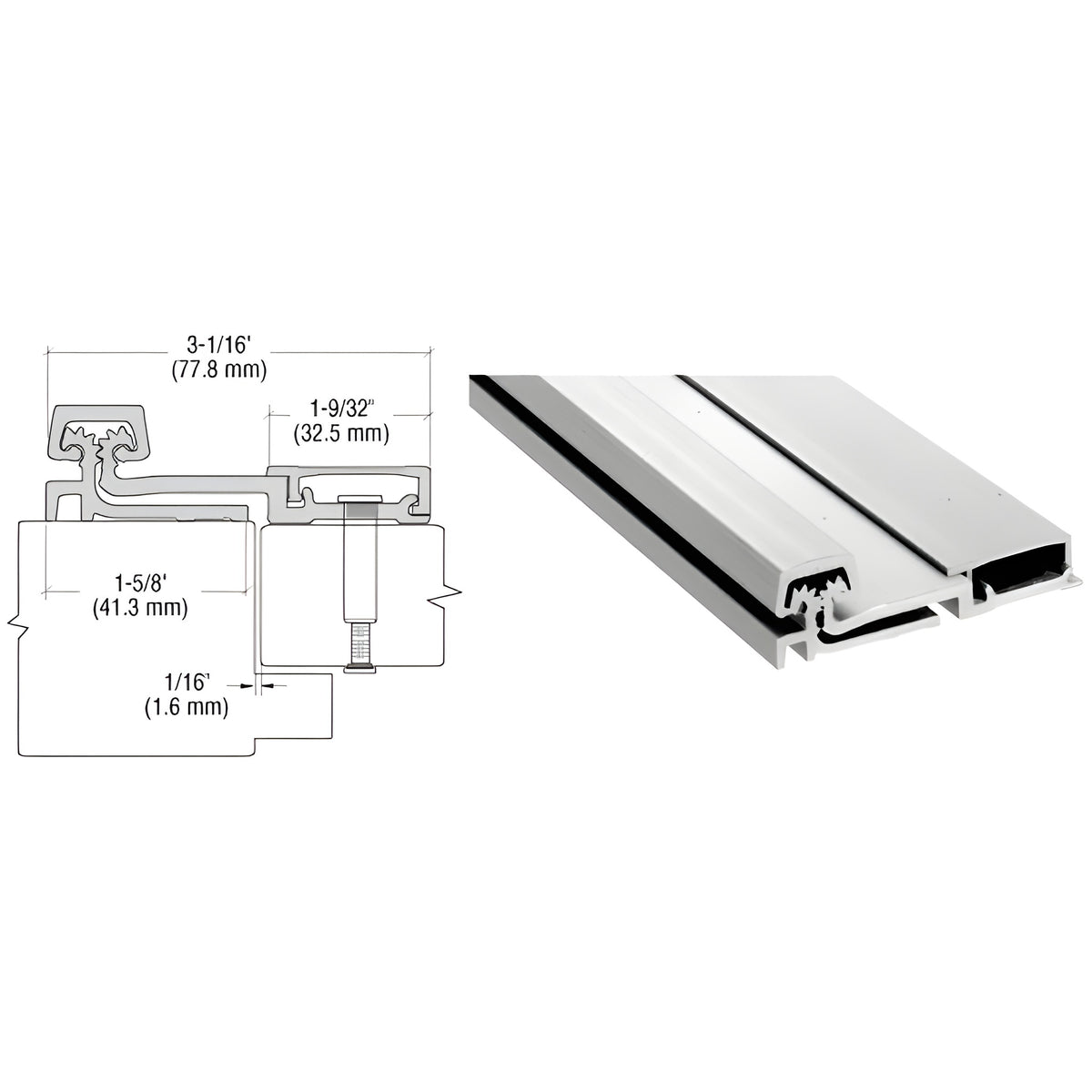 CRL Satin Anodized 150 Series Heavy-Duty Full Surface Continuous Hinge 83"