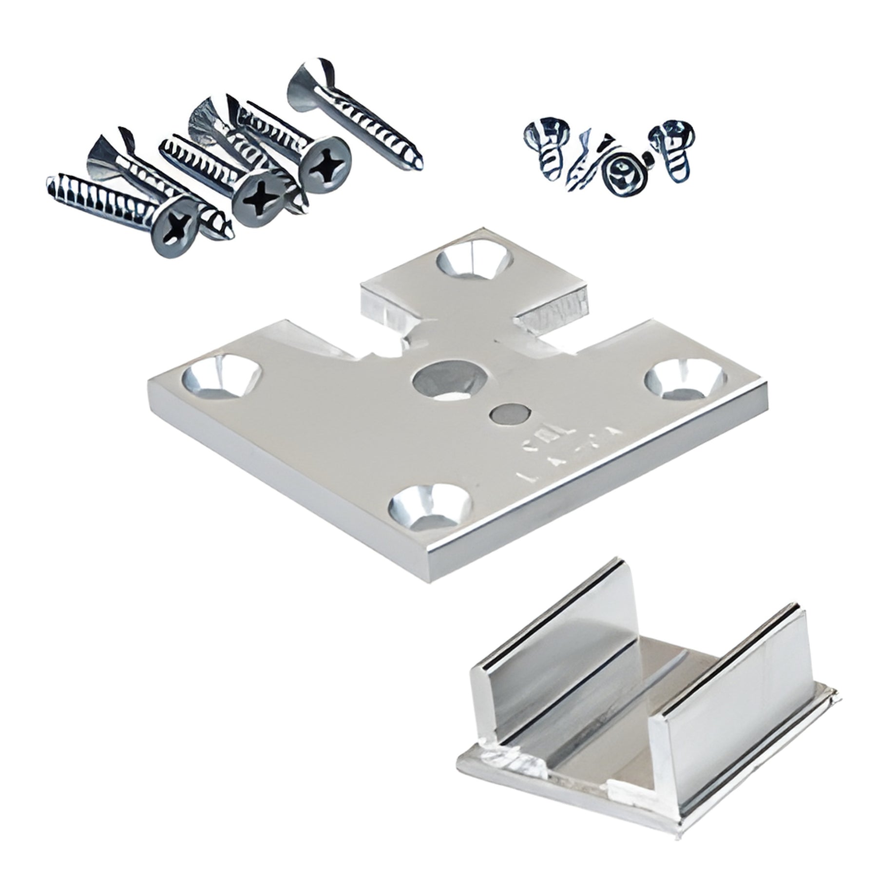 CRL Satin Anodized 2" x 2" Corner Partition Post Base Plate Kit for Posts Up to 24"