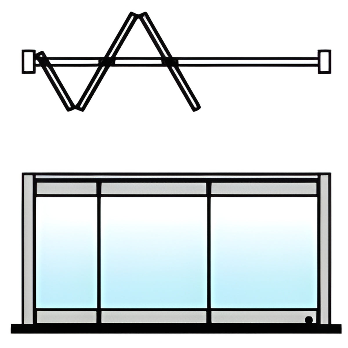 CRL Satin Anodized 3-Panel Overhead Track Half Leaf Bi-Fold Door Configuration