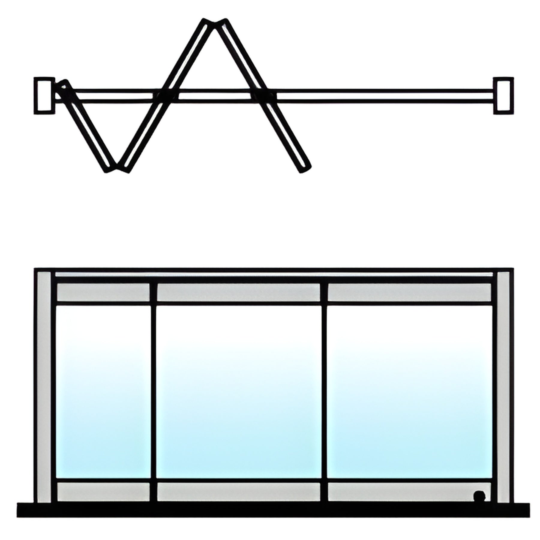CRL Satin Anodized 3-Panel Overhead Track Half Leaf Bi-Fold Door Configuration
