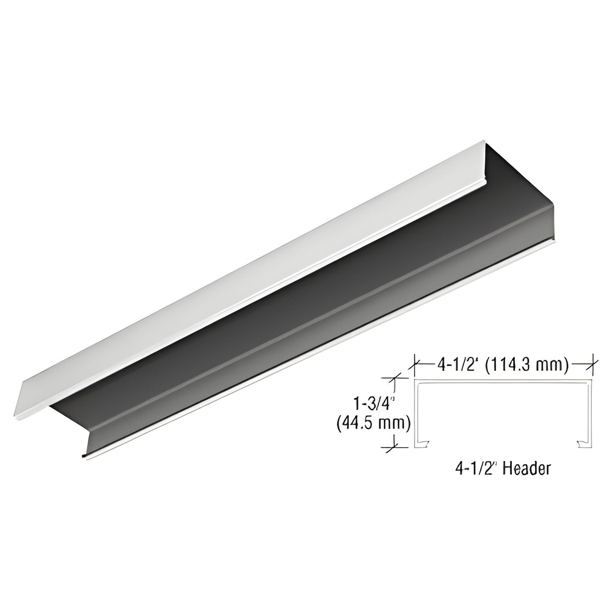 CRL Satin Anodized 4-1/2" Header Channel - 120"