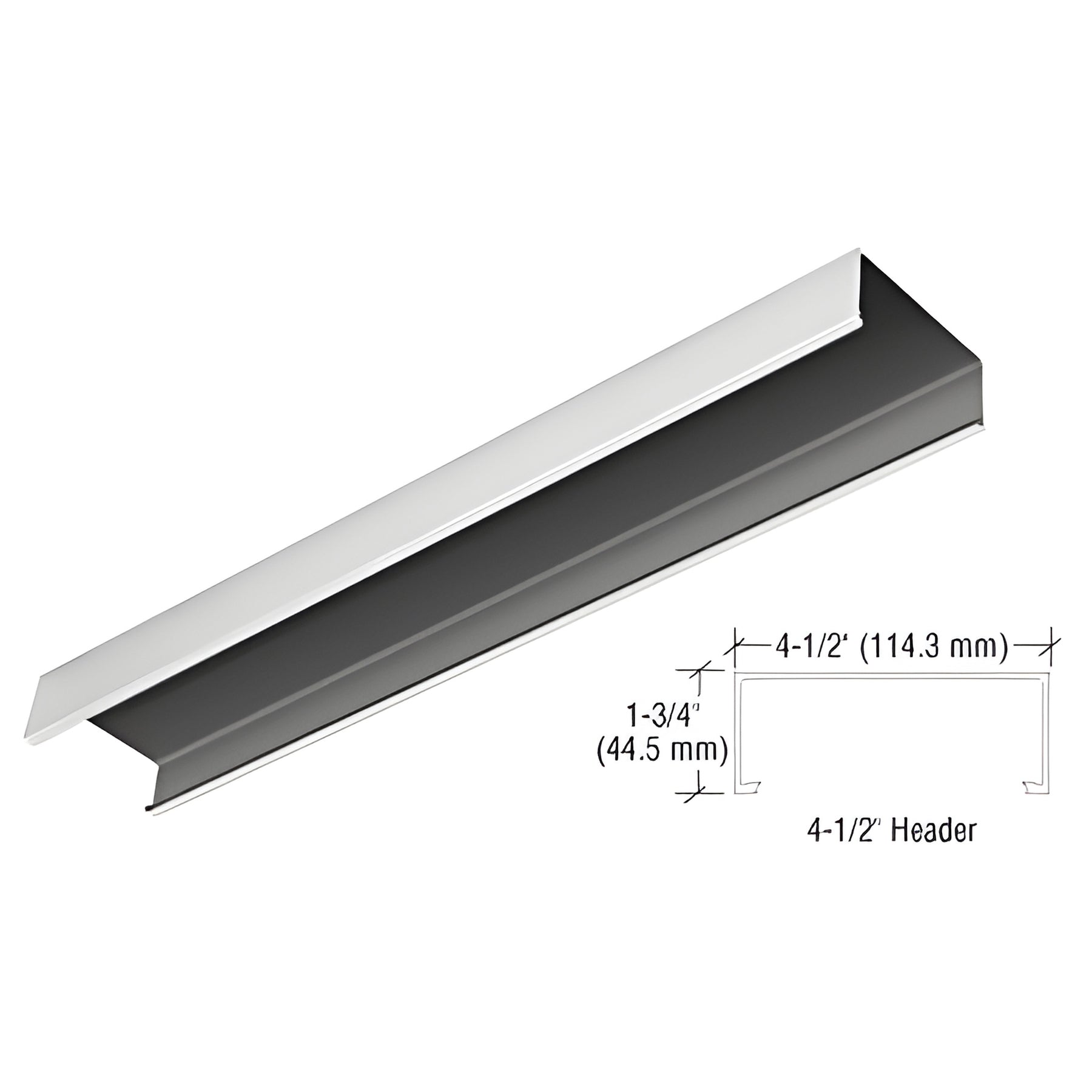 CRL Satin Anodized 4-1/2" Header Channel - 240"
