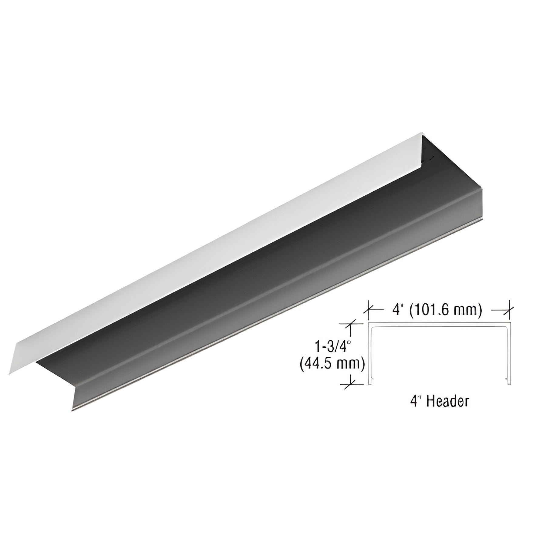 CRL Satin Anodized 4" Header Channel - 240"