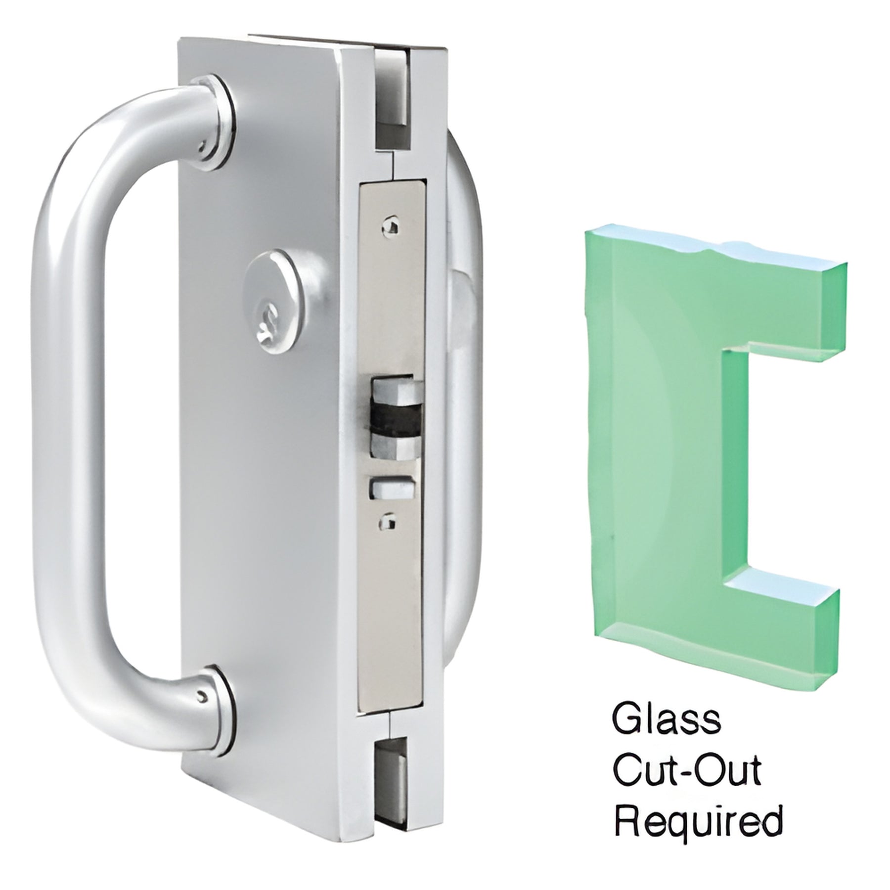 CRL Satin Anodized 4" x 10" LH/RHR Center Lock with Deadlatch