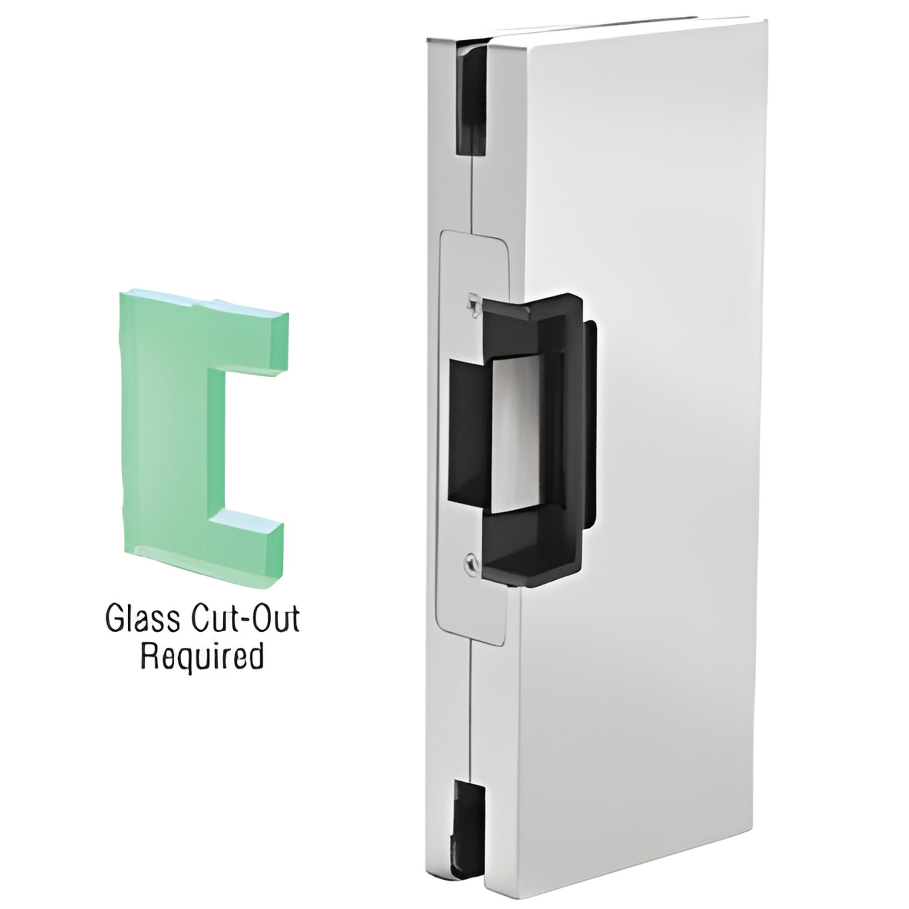 CRL Satin Anodized 4" x 10" RH/LHR Custom Center Lock Glass Keeper With Deadlatch Electric Strike