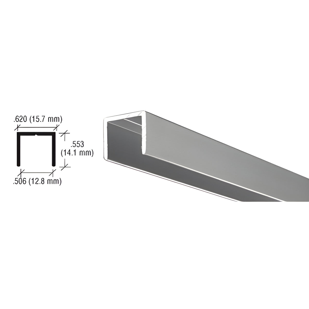 CRL Satin Anodized Aluminum 1/2" U-Channel