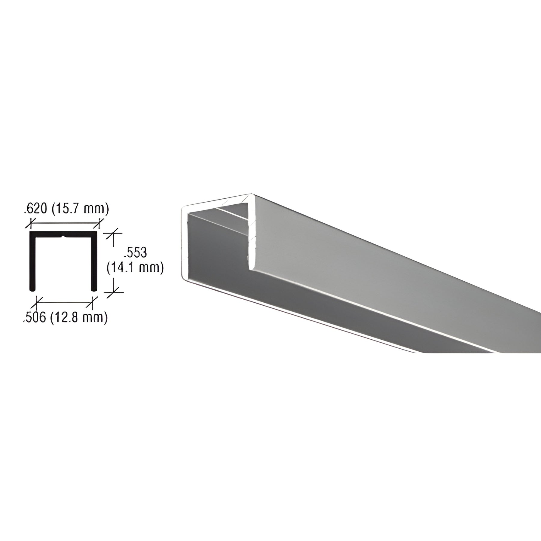 CRL Satin Anodized Aluminum 1/2" U-Channel