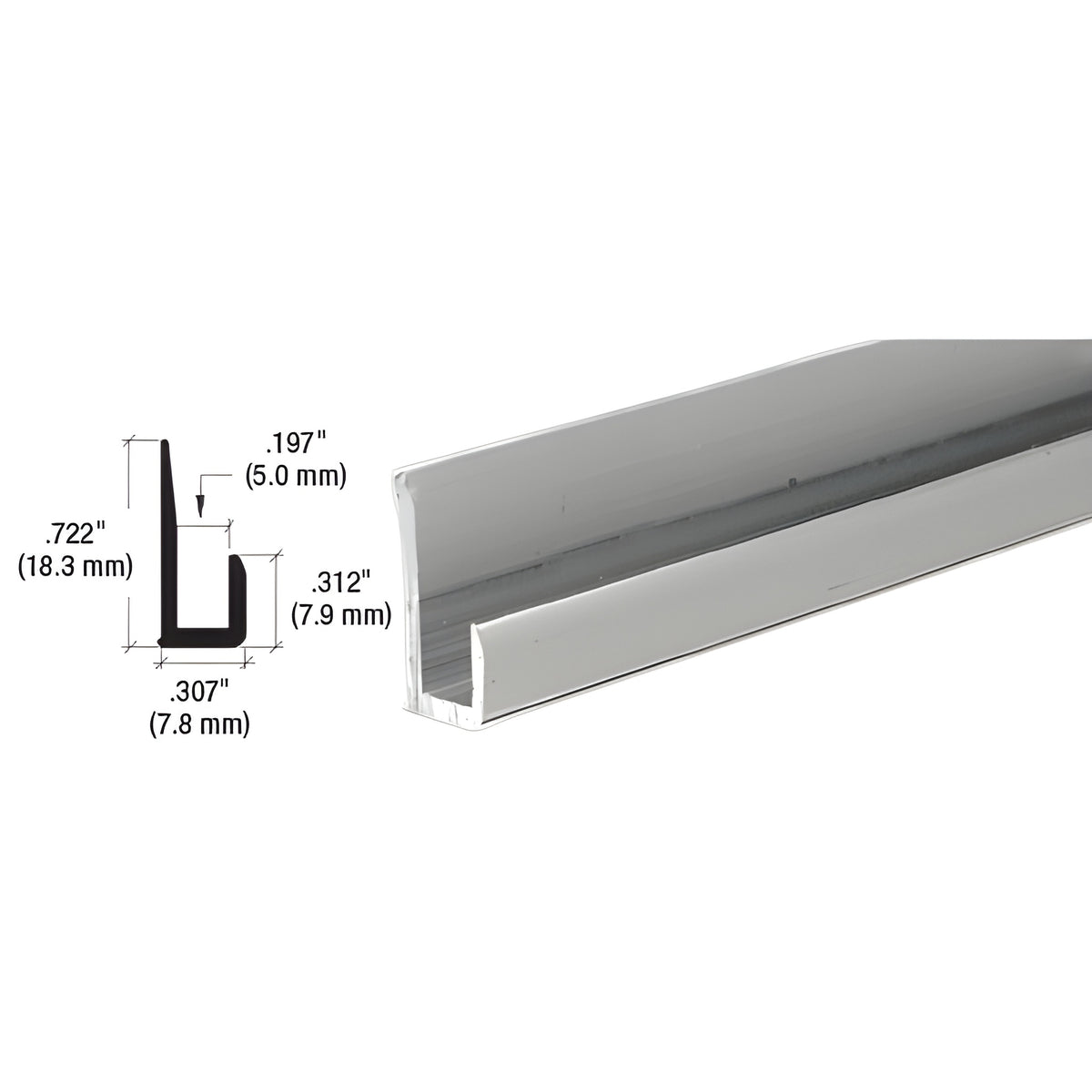 CRL Satin Anodized Aluminum 3/16" J-Channel