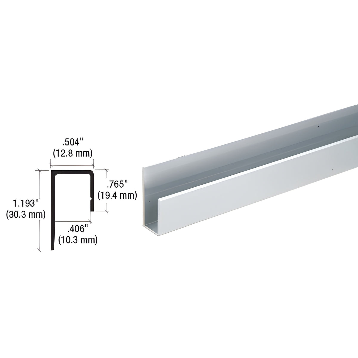 CRL Satin Anodized Aluminum Deep Nose 3/8" J-Channel