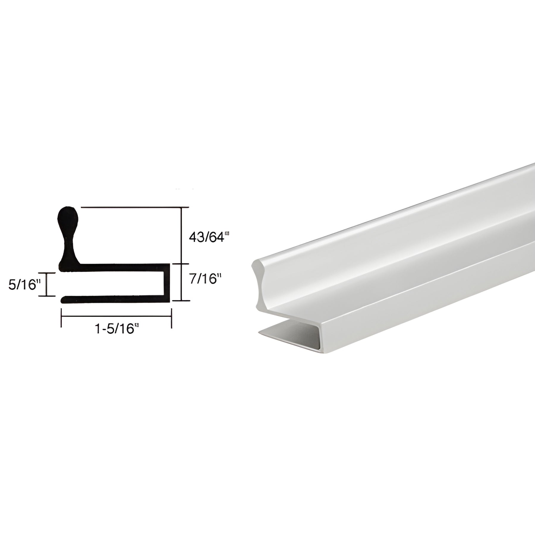 CRL Satin Anodized Aluminum Glass Door Edge Pull Extrusion