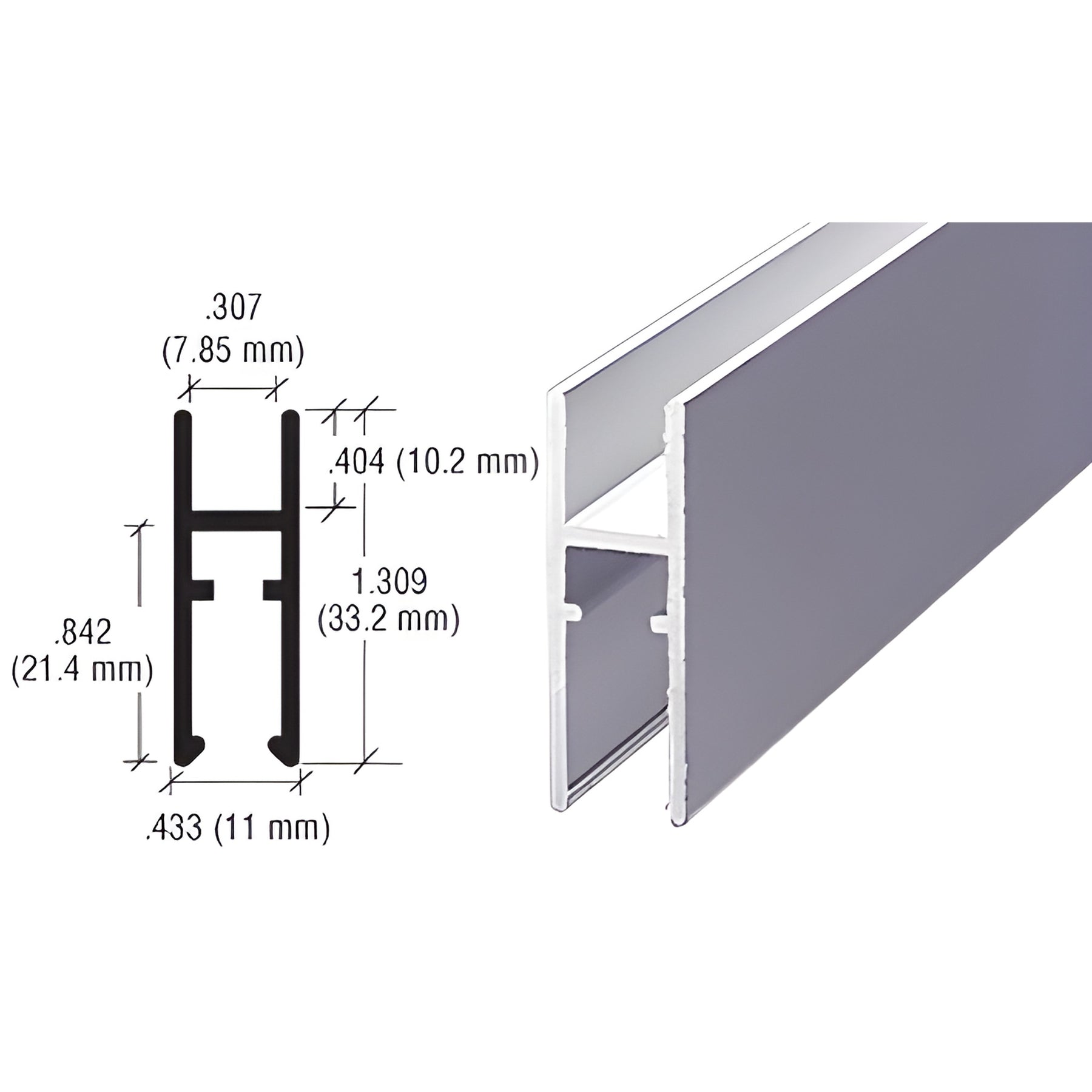 CRL Satin Anodized Aluminum LK610 H-Bar