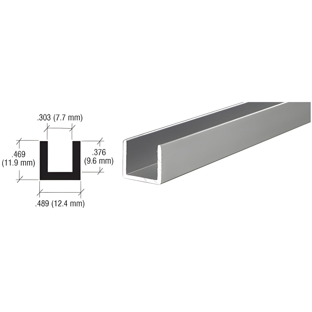 CRL Satin Anodized Aluminum Single Channel Extrusion