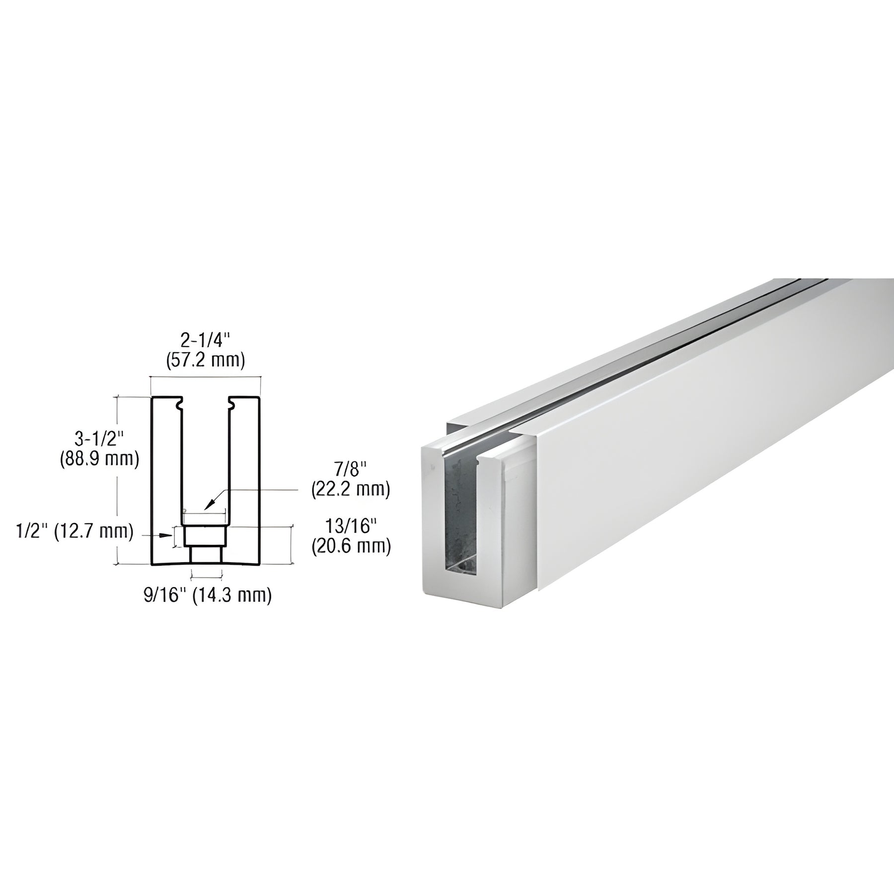 CRL Satin Anodized Custom B5L Low Profile Shoe Drilled for 1/2" to 5/8" Glass
