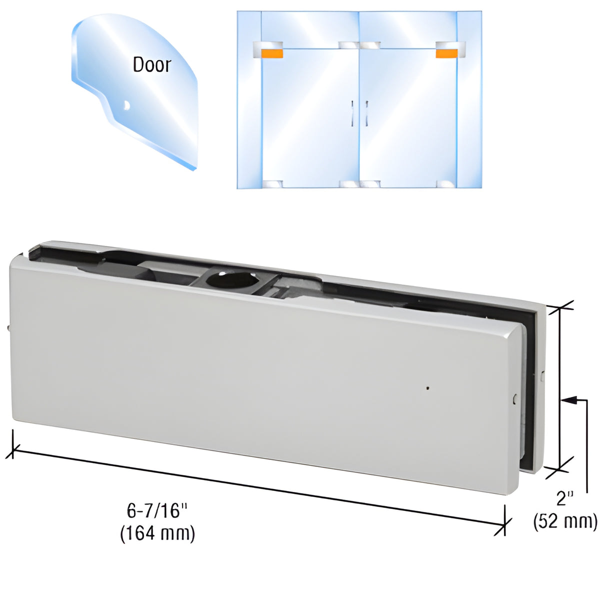 CRL Satin Anodized European Top Door Patch Fitting with 1NT303 Insert